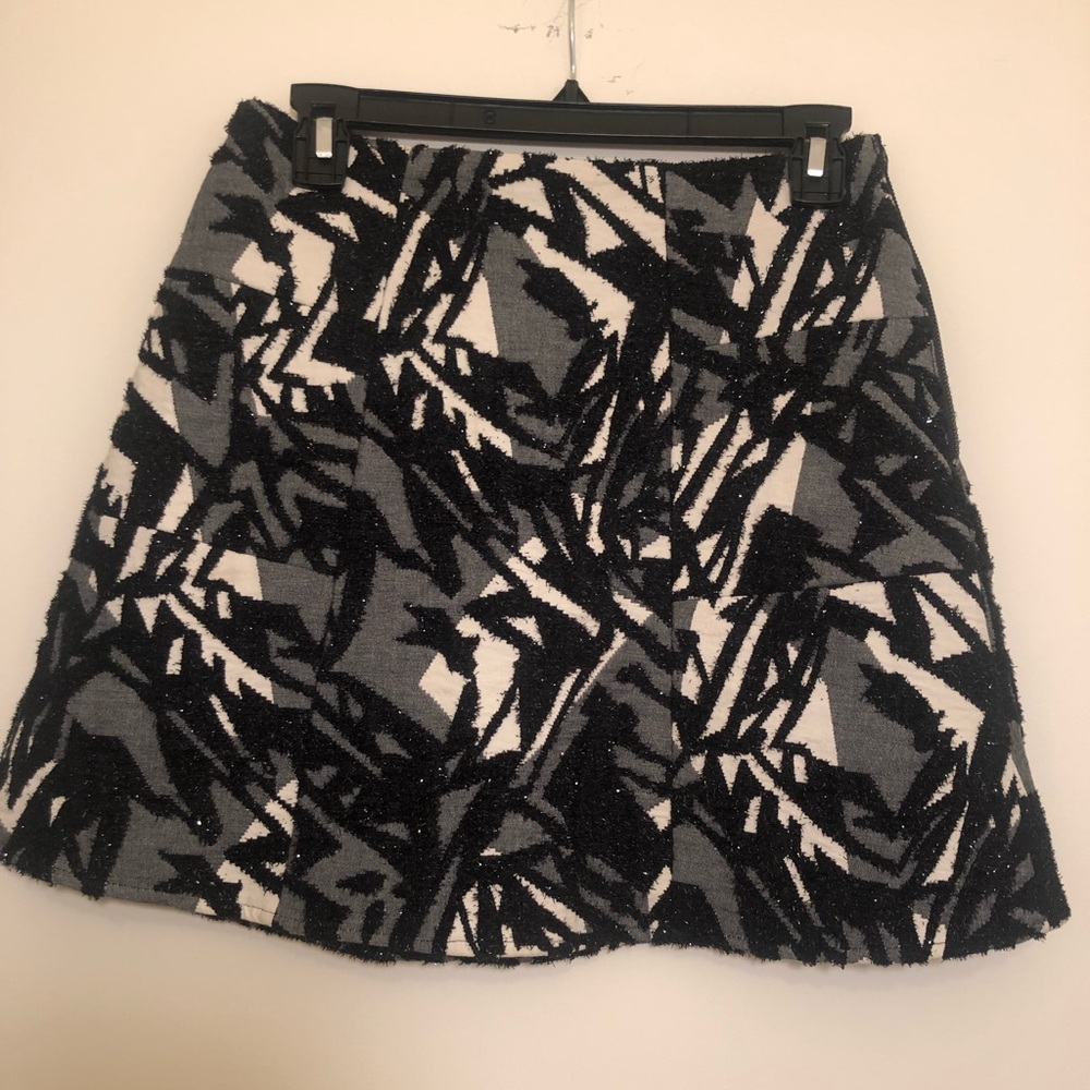 ZARA BASIC Black, White and Gray Mini Skirt